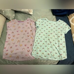 Bundle 2 Cat & Jack rainbow short sleeve shirts large 10/12 girls